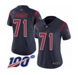 Women's Houston Texans #71 Tytus Howard Limited Navy Blue Rush Vapor Untouchable 100th Season Football Jersey
