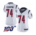 Women's Houston Texans #74 Max Scharping White Vapor Untouchable Limited Player 100th Season Football Jersey