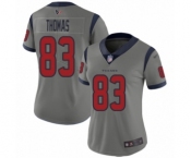Women's Houston Texans #83 Jordan Thomas Limited Gray Inverted Legend Football Jersey