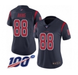 Women's Houston Texans #88 Jordan Akins Limited Navy Blue Rush Vapor Untouchable 100th Season Football Jersey