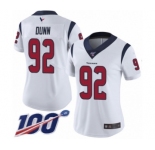 Women's Houston Texans #92 Brandon Dunn White Vapor Untouchable Limited Player 100th Season Football Jersey