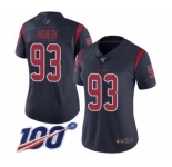 Women's Houston Texans #93 Joel Heath Limited Navy Blue Rush Vapor Untouchable 100th Season Football Jersey
