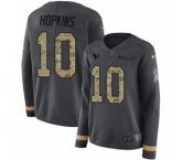 Women's Nike Houston Texans #10 DeAndre Hopkins Limited Black Salute to Service Therma Long Sleeve NFL Jersey