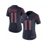 Women's Nike Houston Texans #11 Jaelen Strong Limited Navy Blue Rush NFL Jersey