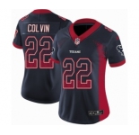 Women's Nike Houston Texans #22 Aaron Colvin Limited Navy Blue Rush Drift Fashion NFL Jersey