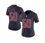 Women's Nike Houston Texans #50 Akeem Dent Limited Navy Blue Rush NFL Jersey