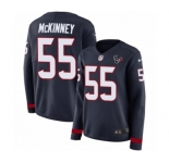 Women's Nike Houston Texans #55 Benardrick McKinney Limited Navy Blue Therma Long Sleeve NFL Jersey
