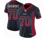 Women's Nike Houston Texans #70 Julien Davenport Limited Navy Blue Rush Drift Fashion NFL Jersey