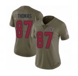 Women's Nike Houston Texans #87 Demaryius Thomas Limited Olive 2017 Salute to Service NFL Jersey