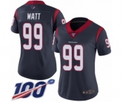 Women's Nike Houston Texans #99 J.J. Watt Navy Blue Team Color Vapor Untouchable Limited Player 100th Season NFL Jersey