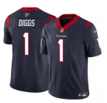 Youth Houston Texans #1 Stefon Diggs Navy 2024 F.U.S.E Vapor Untouchable Limited Stitched Football Jersey