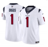 Youth Houston Texans #1 Stefon Diggs White 2024 F.U.S.E Vapor Untouchable Limited Stitched Football Jersey