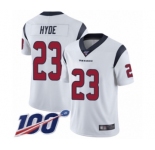Youth Houston Texans #23 Carlos Hyde White Vapor Untouchable Limited Player 100th Season Football Jersey