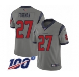 Youth Houston Texans #27 D'Onta Foreman Limited Gray Inverted Legend 100th Season Football Jersey