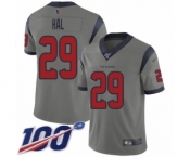 Youth Houston Texans #29 Andre Hal Limited Gray Inverted Legend 100th Season Football Jersey