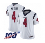 Youth Houston Texans #4 Deshaun Watson White Vapor Untouchable Limited Player 100th Season Football Jersey