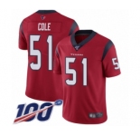 Youth Houston Texans #51 Dylan Cole Red Alternate Vapor Untouchable Limited Player 100th Season Football Jersey