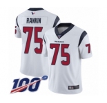 Youth Houston Texans #75 Martinas Rankin White Vapor Untouchable Limited Player 100th Season Football Jersey