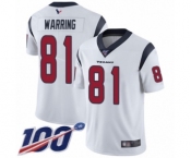 Youth Houston Texans #81 Kahale Warring White Vapor Untouchable Limited Player 100th Season Football Jersey