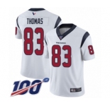 Youth Houston Texans #83 Jordan Thomas White Vapor Untouchable Limited Player 100th Season Football Jersey