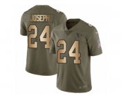 Youth Nike Houston Texans #24 Johnathan Joseph Limited Olive Gold 2017 Salute to Service NFL Jersey