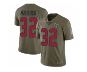 Youth Nike Houston Texans #32 Tyrann Mathieu Olive Stitched NFL Limited 2017 Salute to Service Jersey