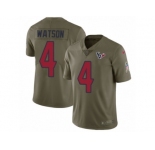 Youth Nike Houston Texans #4 Deshaun Watson Limited Olive 2017 Salute to Service NFL Jersey