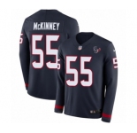 Youth Nike Houston Texans #55 Benardrick McKinney Limited Navy Blue Therma Long Sleeve NFL Jersey