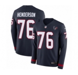 Youth Nike Houston Texans #76 Seantrel Henderson Limited Navy Blue Therma Long Sleeve NFL Jersey
