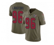 Youth Nike Houston Texans #96 Kendall Langford Limited Olive 2017 Salute to Service NFL Jersey