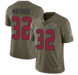 Youth Texans #32 Tyrann Mathieu Olive Stitched NFL Limited 2017 Salute to Service Jersey