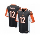 Men's Nike Cincinnati Bengals #12 Mohamed Sanu Game Black Team Color NFL Jersey