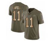 Men Nike Cincinnati Bengals #11 Brandon LaFell Limited Olive Gold 2017 Salute to Service NFL Jersey