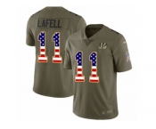 Men Nike Cincinnati Bengals #11 Brandon LaFell Limited Olive USA Flag 2017 Salute to Service NFL Jersey