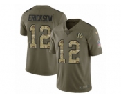 Men Nike Cincinnati Bengals #12 Alex Erickson Limited Olive Camo 2017 Salute to Service NFL Jersey