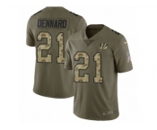 Men Nike Cincinnati Bengals #21 Darqueze Dennard Limited Olive Camo 2017 Salute to Service NFL Jersey