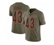 Men Nike Cincinnati Bengals #43 George Iloka Limited Olive 2017 Salute to Service NFL Jersey