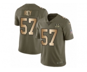 Men Nike Cincinnati Bengals #57 Vincent Rey Limited Olive Gold 2017 Salute to Service NFL Jersey