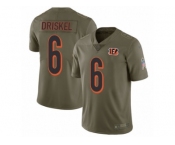 Men Nike Cincinnati Bengals #6 Jeff Driskel Limited Olive 2017 Salute to Service NFL Jersey