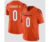 Men's Cincinnati Bengals #0 DJ Turner II Orange 2026 F.U.S.E. 1-Star C Patch Vapor Untouchable Limited Football Stitched Jersey