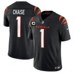 Men's Cincinnati Bengals #1 Ja'Marr Chase Black 2026 F.U.S.E. 2-Star C Patch Vapor Untouchable Limited Football Stitched Jersey