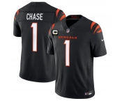 Men's Cincinnati Bengals #1 Ja'Marr Chase Black 2026 F.U.S.E. 2-Star C Patch Vapor Untouchable Limited Football Stitched Jersey