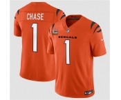 Men's Cincinnati Bengals #1 Ja'Marr Chase Orange 2026 F.U.S.E. 2-Star C Patch Vapor Untouchable Limited Football Stitched Jersey
