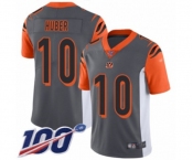 Men's Cincinnati Bengals #10 Kevin Huber Limited Silver Inverted Legend 100th Season Football Jersey