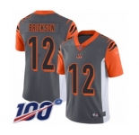 Men's Cincinnati Bengals #12 Alex Erickson Limited Silver Inverted Legend 100th Season Football Jersey