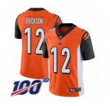 Men's Cincinnati Bengals #12 Alex Erickson Orange Alternate Vapor Untouchable Limited Player 100th Season Football Jersey