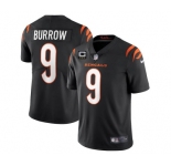 Men's Cincinnati Bengals 2022 #9 Joe Burrow Black With 3-star C Patch Vapor Limited Stitched NFL Jersey
