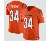 Men's Cincinnati Bengals #34 Samaje Perine Orange 2025 F.U.S.E. Vapor Untouchable Limited Stitched Football Jersey