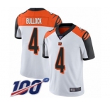 Men's Cincinnati Bengals #4 Randy Bullock White Vapor Untouchable Limited Player 100th Season Football Jersey