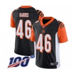 Men's Cincinnati Bengals #46 Clark Harris Black Team Color Vapor Untouchable Limited Player 100th Season Football Jersey